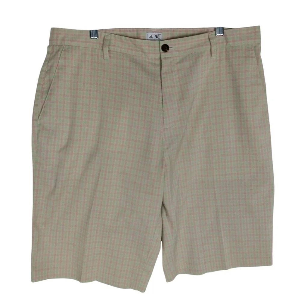 Adidas Multicolor Golf Shorts Plaid  Flat  Mens Sz 36